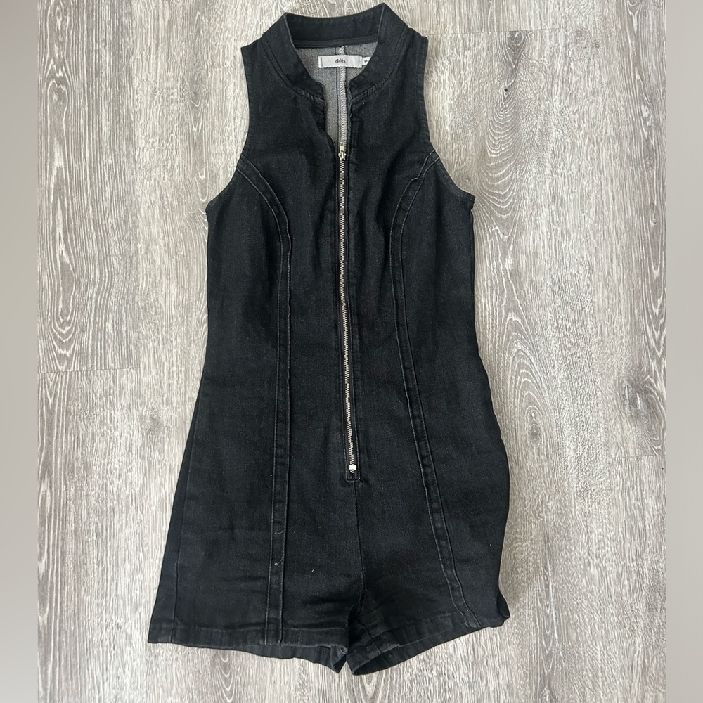 Adika Black Jean Romper